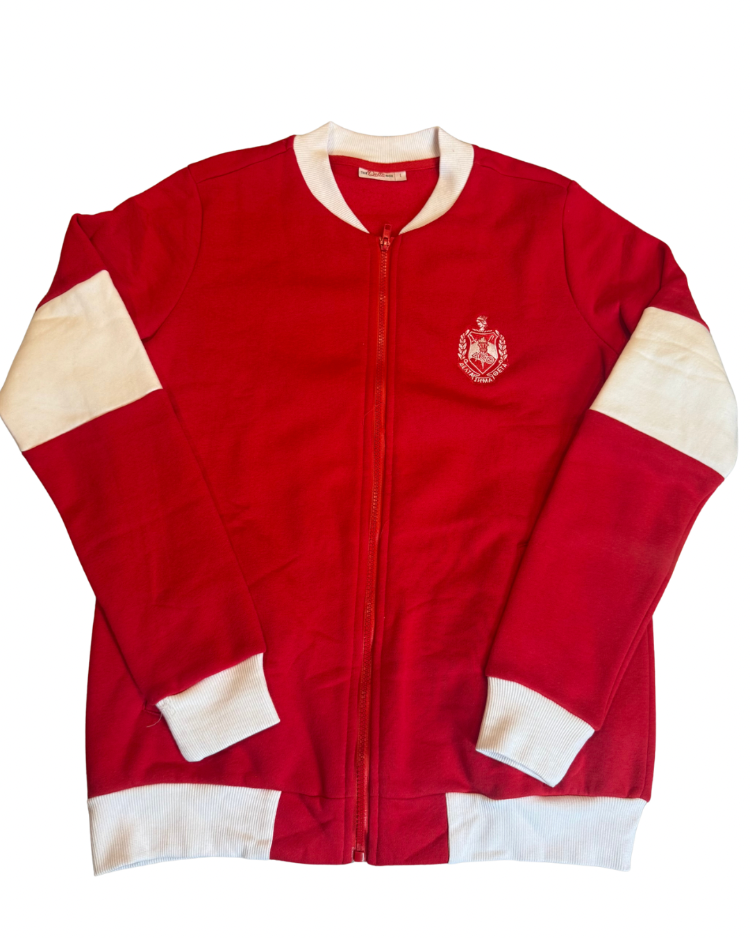 Delta Sigma Theta Red & White Zip-Up Track Jacket