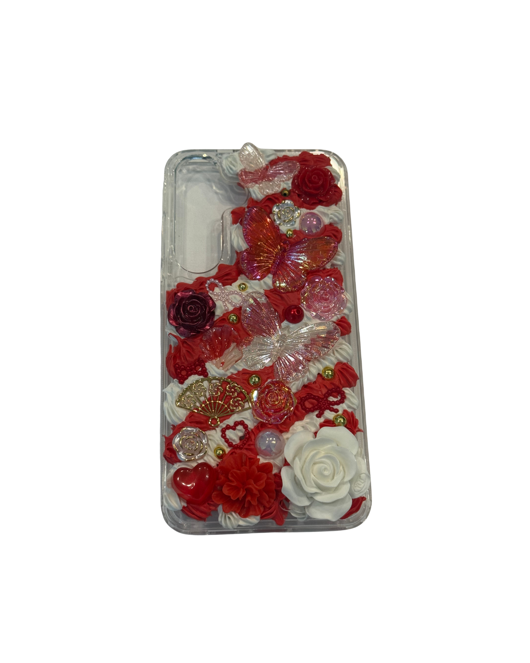 Delta Sigma Theta Inspired Red & White Butterfly Samsung S24+ Phone Case