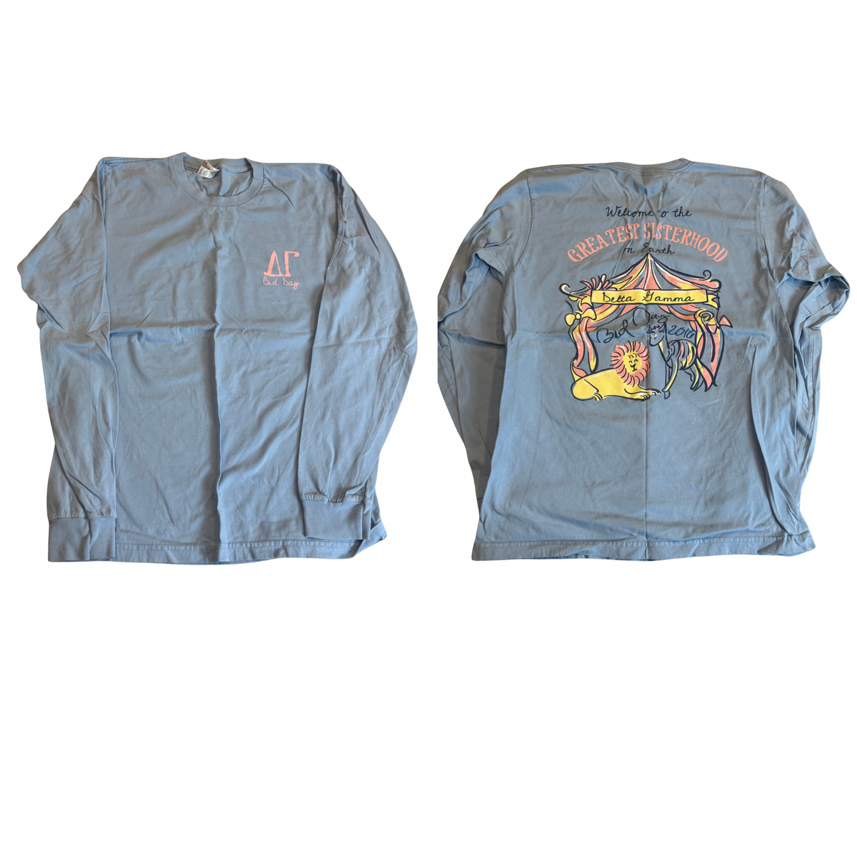 Delta Gamma Bid Day 2016 Long Sleeve Tee - Size M