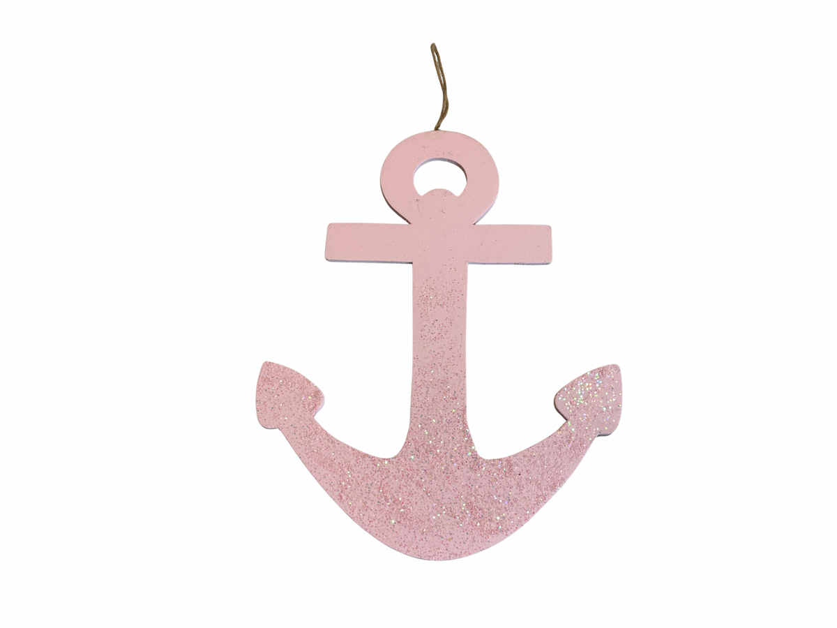 Delta Gamma Pink Glitter Anchor Wall Decor
