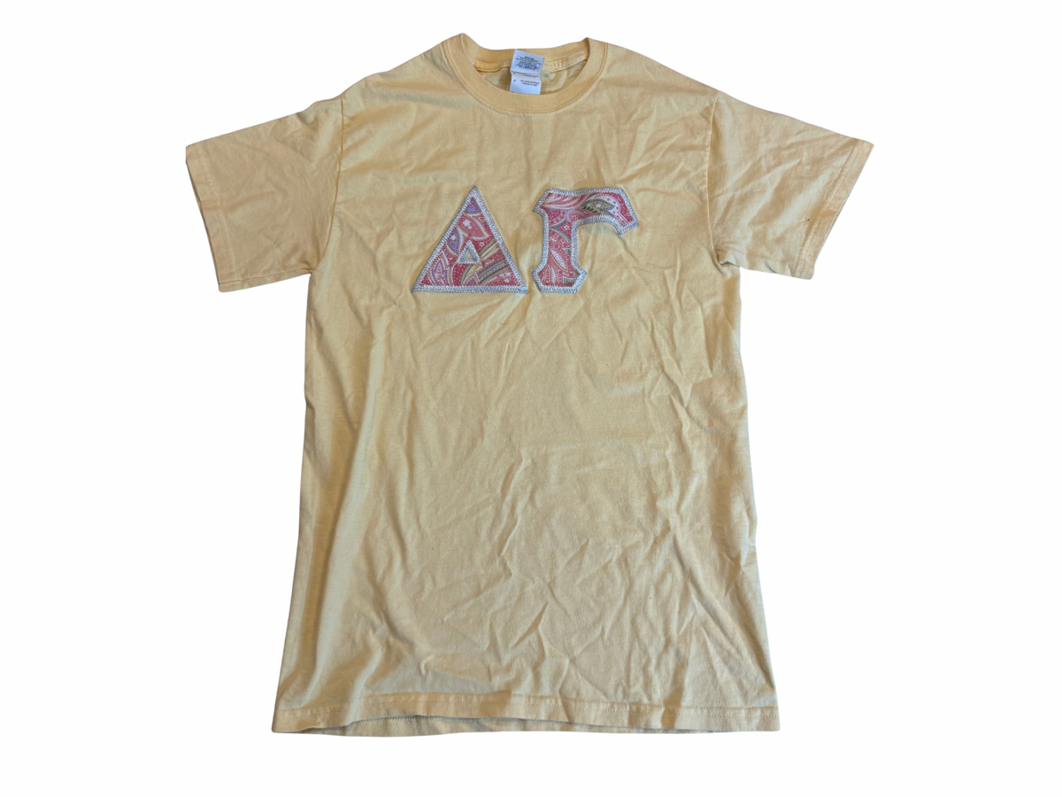 Delta Gamma Yellow Tee — Paisley Letters