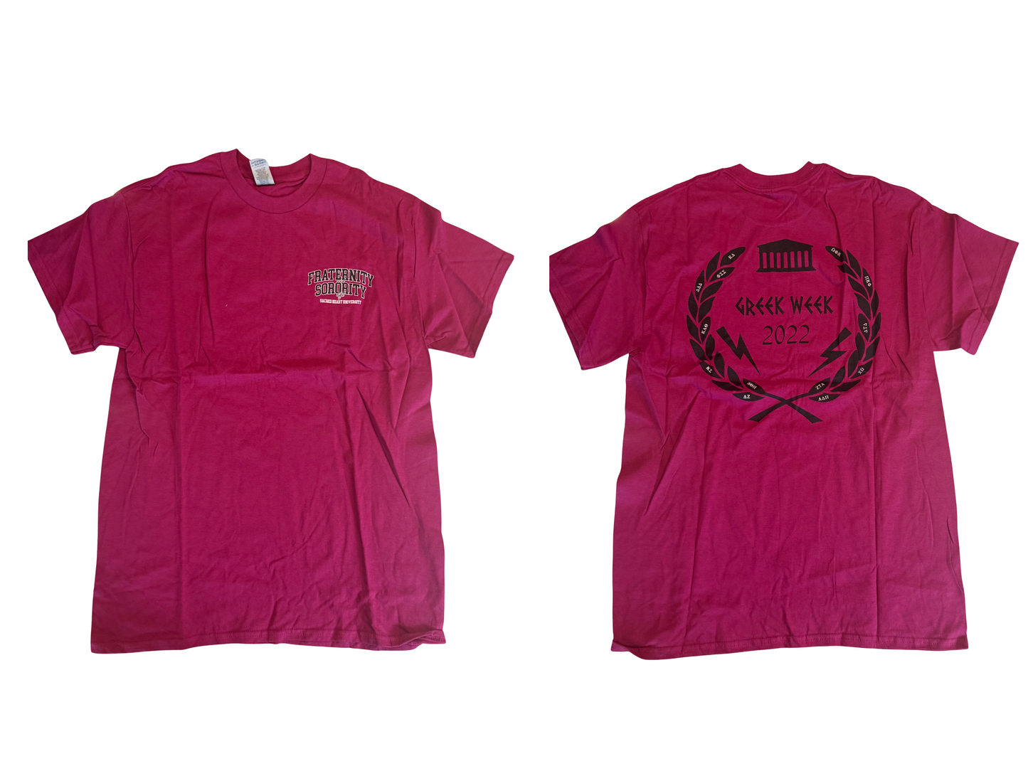 Delta Zeta magenta Greek Week 2022 tee, size medium