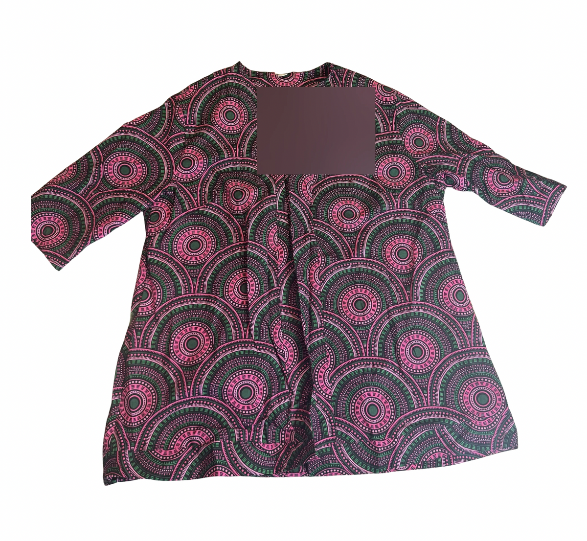 Pink and Green Print Cover-Up Tunic - XXXL