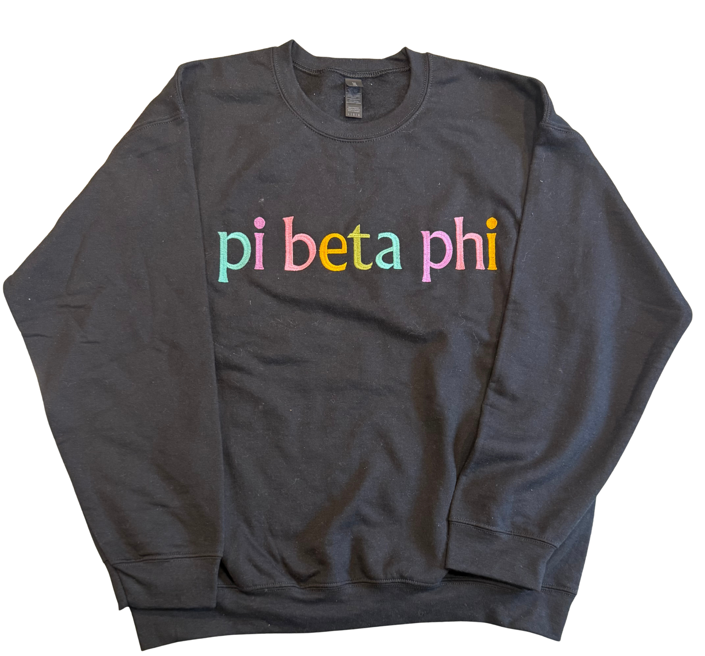 Pi Beta Phi Black Crewneck Sweatshirt Size L
