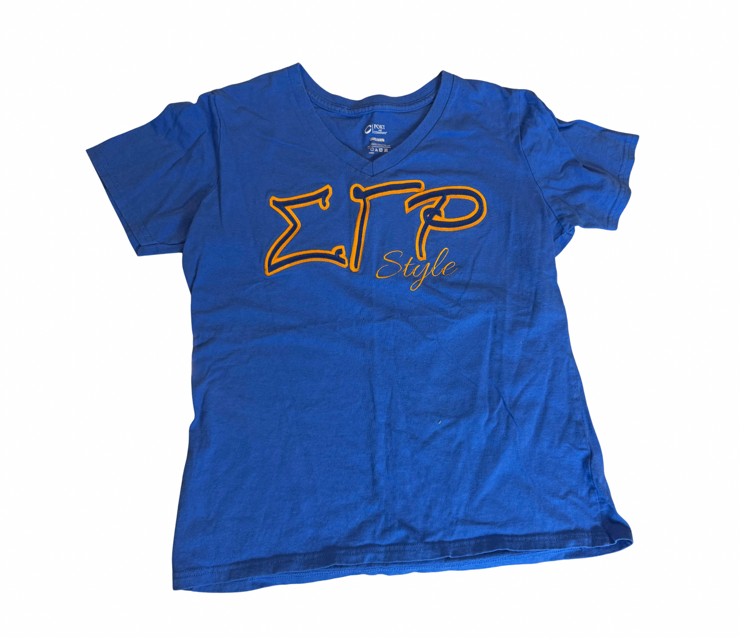 Sigma Gamma Rho blue style tee, size M