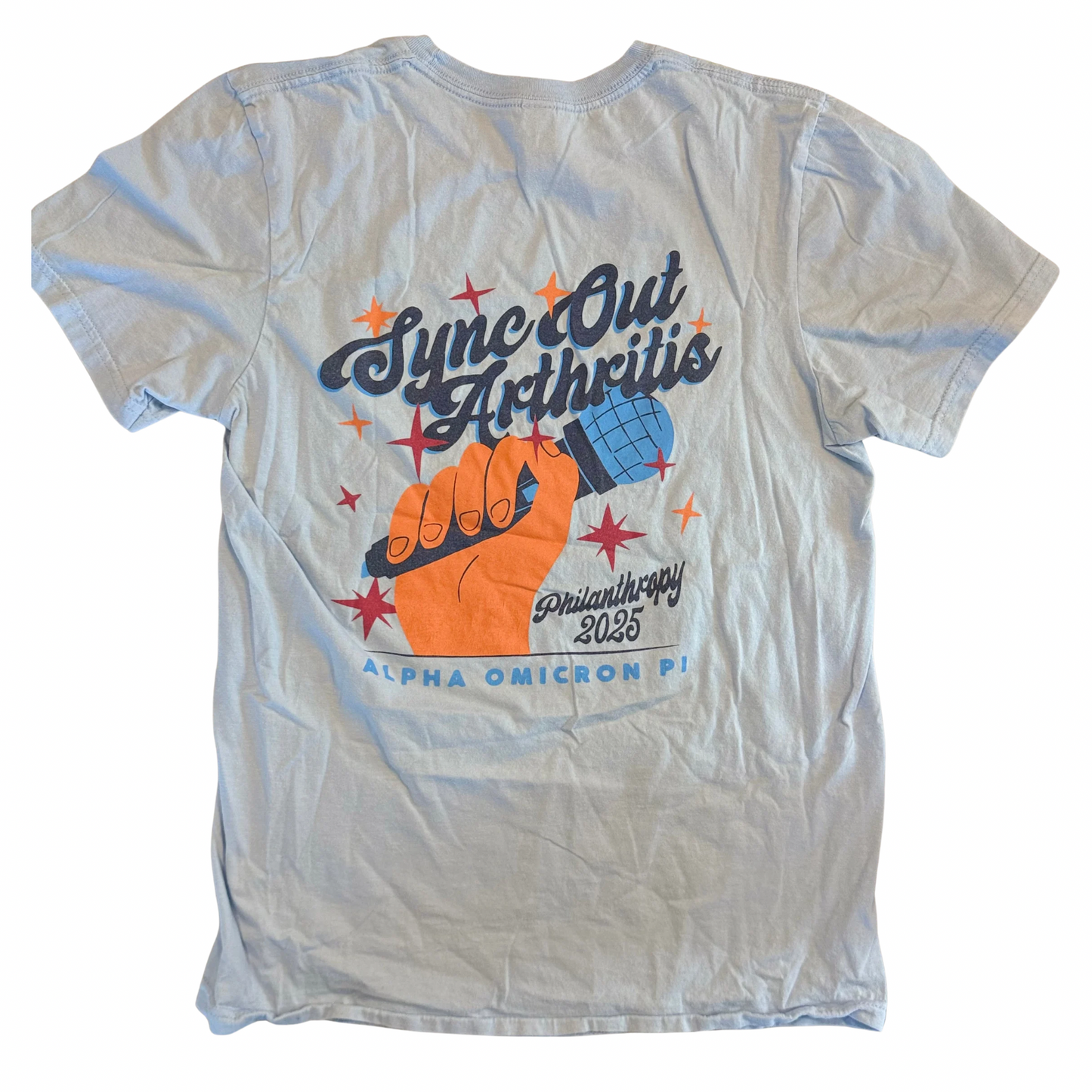 Alpha Omicron Pi Sync Out Arthritis Philanthropy Tee Back