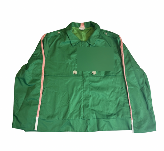 Green Jacket with Pink Stripe Sleeve Trim - XXL