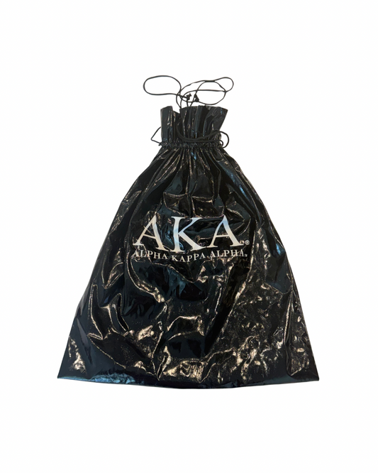 Black Metallic Drawstring Bag