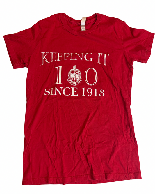 Delta Sigma Theta "Keeping It 100 Since 1913" Tee – Red