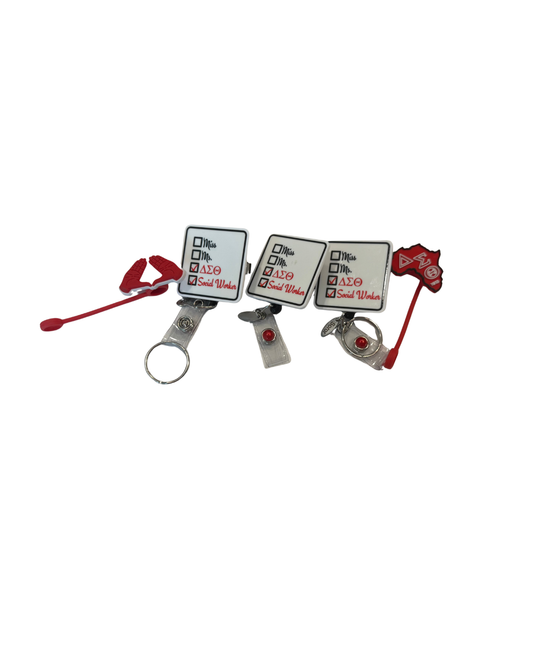 DST Social Worker Badge Reel & Straw Covers