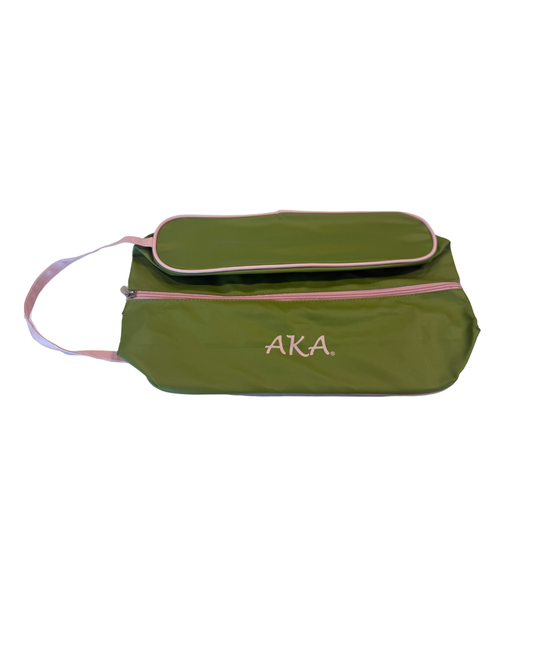 Alpha Kappa Alpha Pink & Green AKA Travel Toiletry Bag