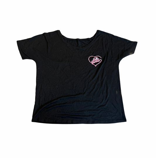 Delta Gamma Black Crop Heart Tee - Size M