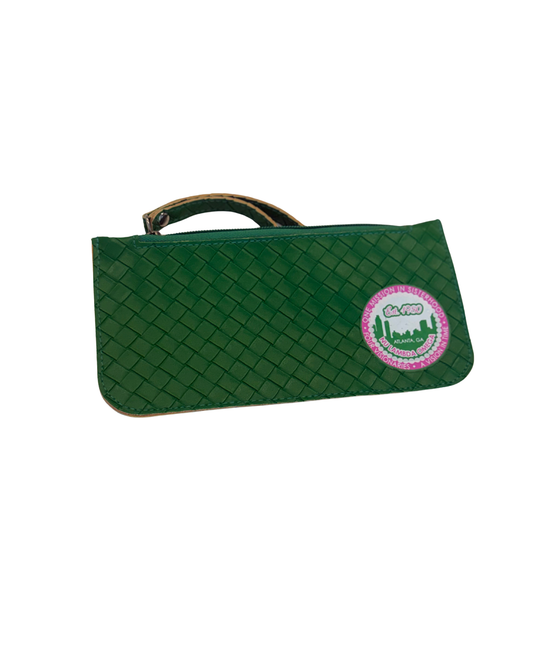Green woven wristlet (Nu Lambda Omega)