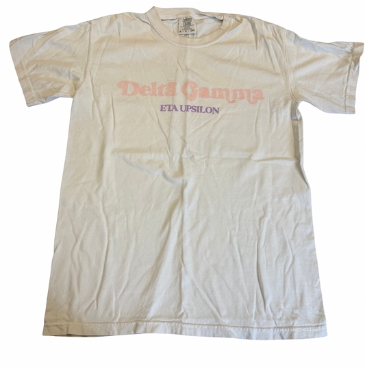 Delta Gamma Eta Upsilon Tee, Colored Letters - Size S