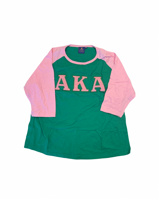 Pink & Green Raglan Tee