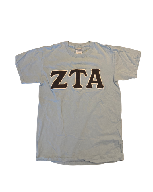 Zeta Tau Alpha Classic Letter Tee (Light Blue)