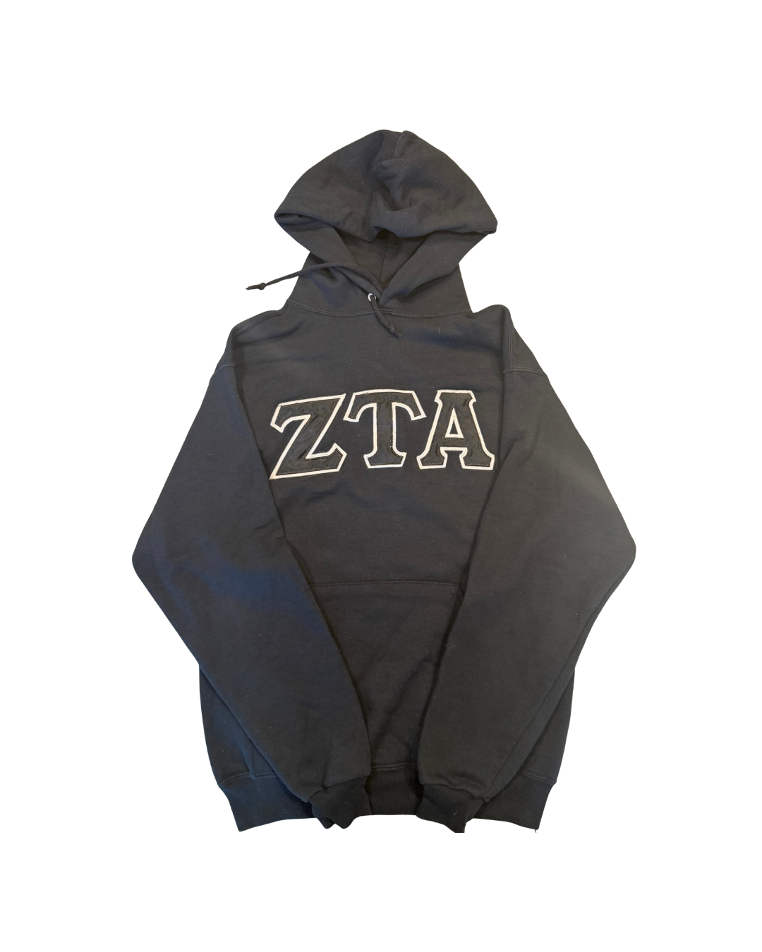 Zeta Tau Alpha Classic Letter Hoodie (Black)