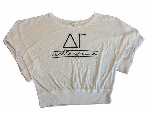 Delta Gamma Off-the-Shoulder Long Sleeve Tee