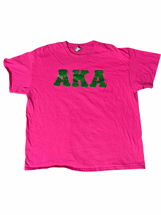 Hot Pink Glitter Letter Tee