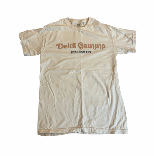 Delta Gamma Eta Upsilon Cream Tee - Size S