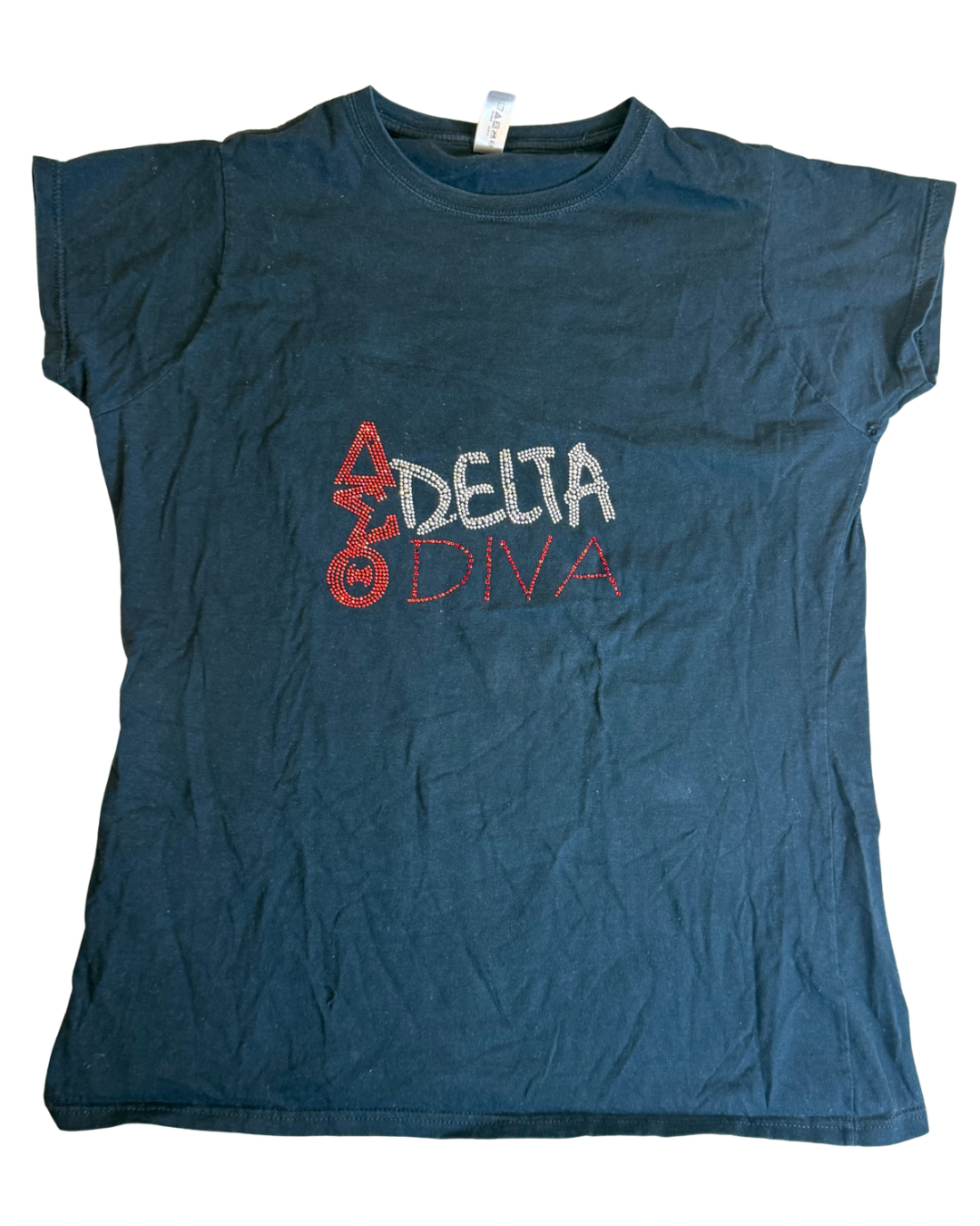 Delta Sigma Theta Rhinestone "Delta Diva" Tee – Black