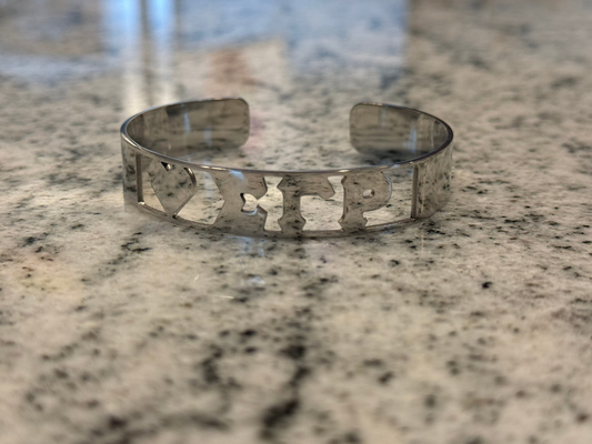 Sigma Gamma Rho Silver Cutout Cuff Bracelet