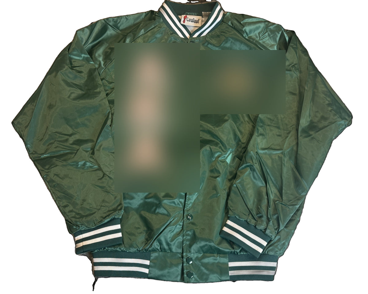 Pink & Green Satin Bomber Jacket | Size L