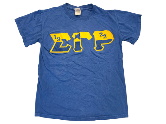 Sigma Gamma Rho Blue Letter Tee 1922 Size S