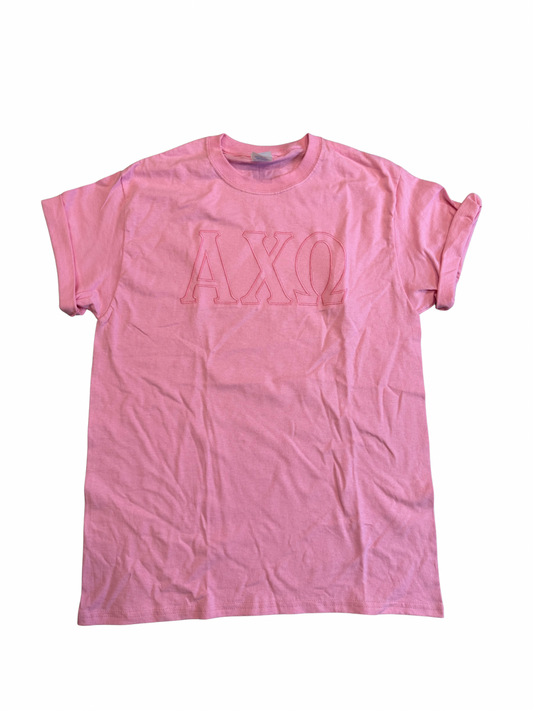 Alpha Chi Omega Pink Tee Size M