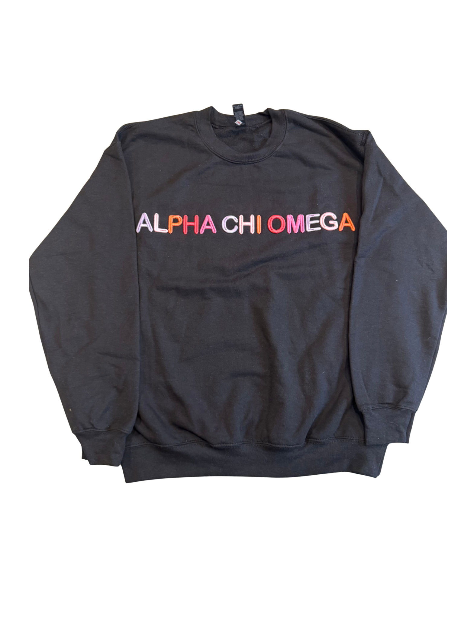 Alpha Chi Omega Black Crewneck Sweatshirt Size M