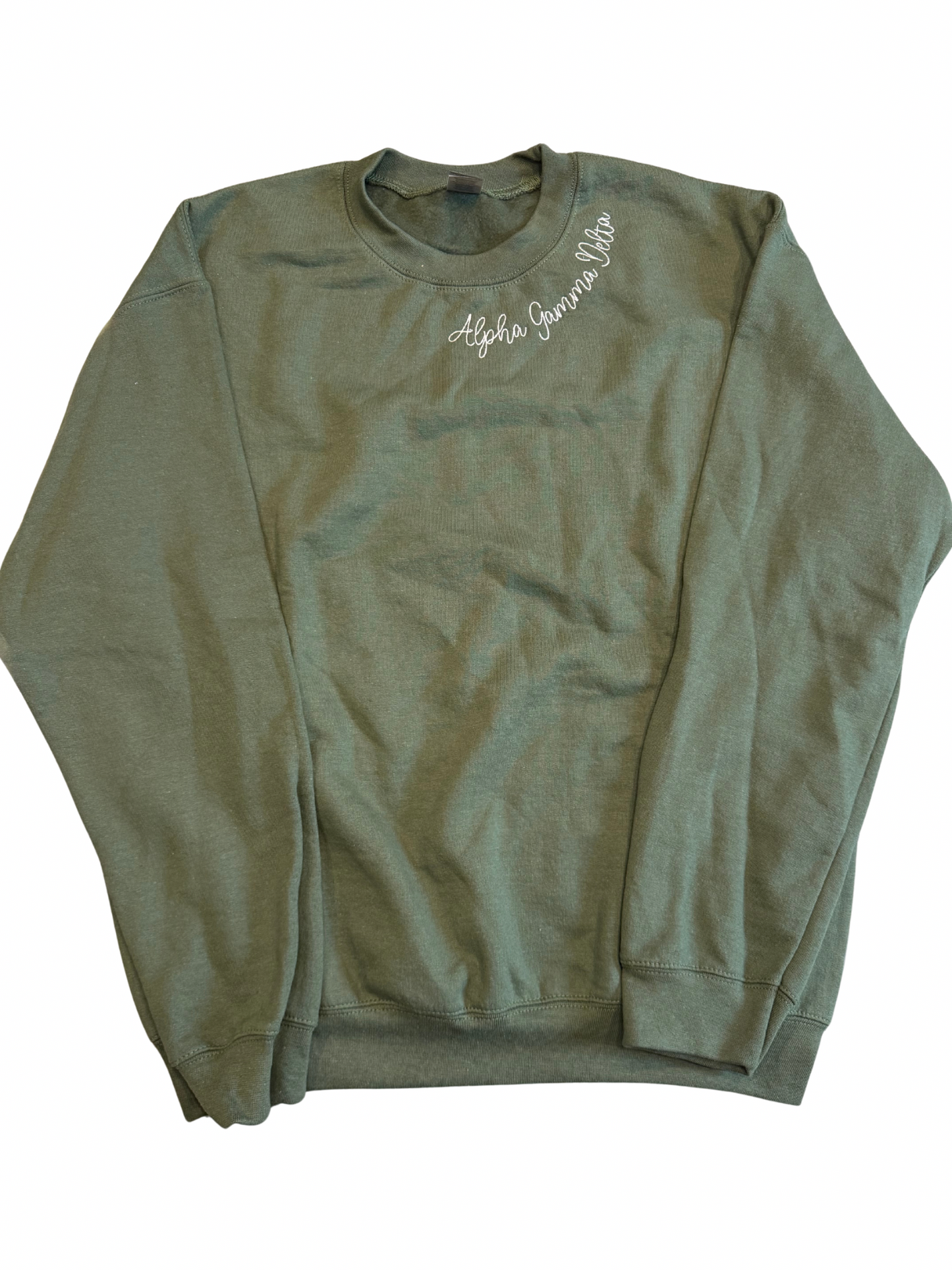 Alpha Gamma Delta Green Crewneck Sweatshirt Size M