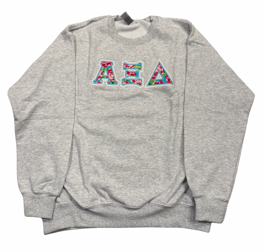 Alpha Xi Delta Gray Crewneck Sweatshirt Size L