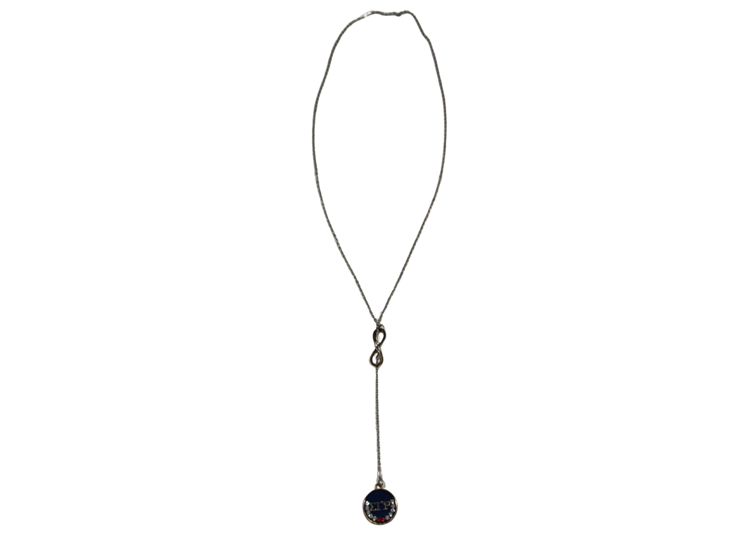 Sigma Gamma Rho Silver Lariat Drop Necklace