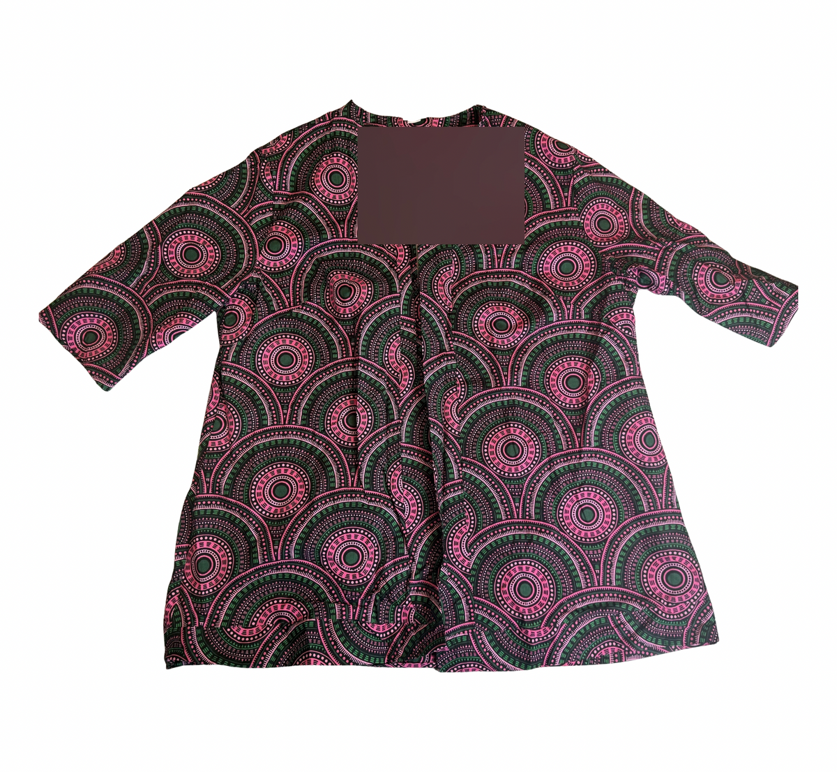 Pink and Green Print Cover-Up Tunic - XXXL