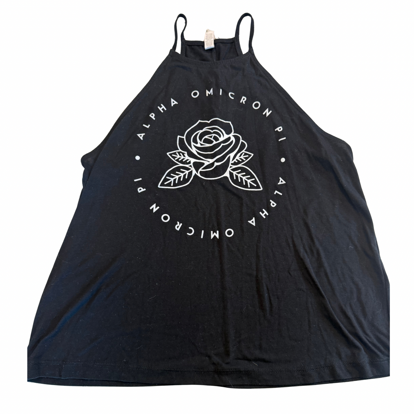 Alpha Omicron Pi Black Rose High Neck Tank