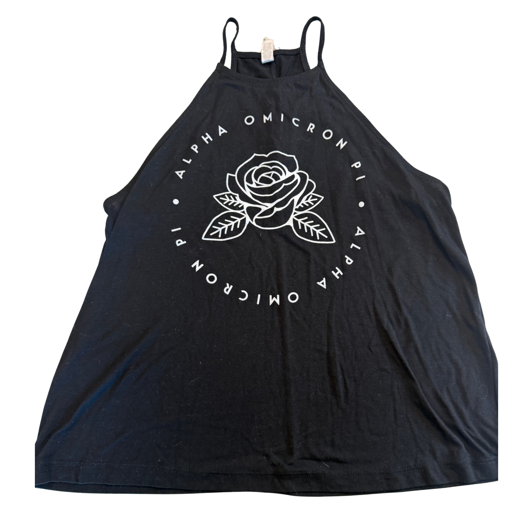 Alpha Omicron Pi Black Rose High Neck Tank