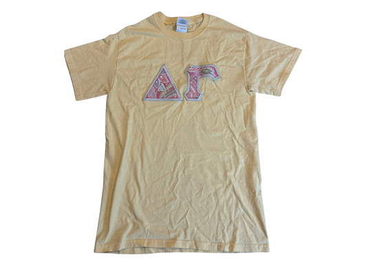 Delta Gamma Yellow Tee — Paisley Letters