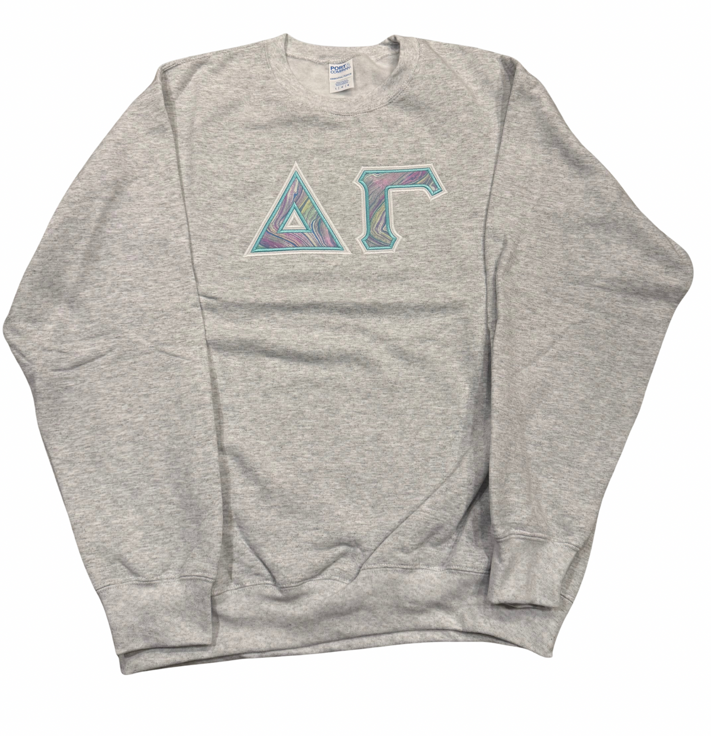 Delta Gamma Light Gray DG Crewneck Sweatshirt Size L