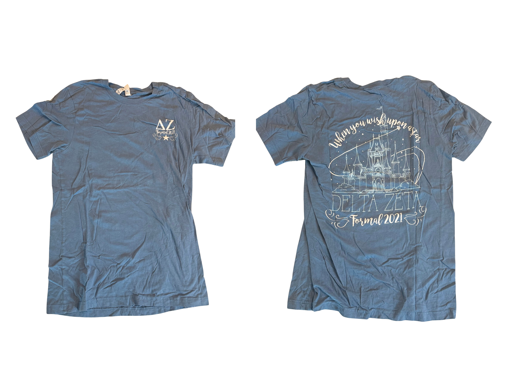 Delta Zeta blue throwback Formal 2021 tee, size medium