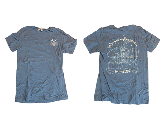 Delta Zeta blue throwback Formal 2021 tee, size medium