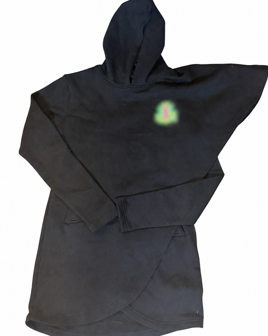 Pink & Green Cape Hoodie Dress