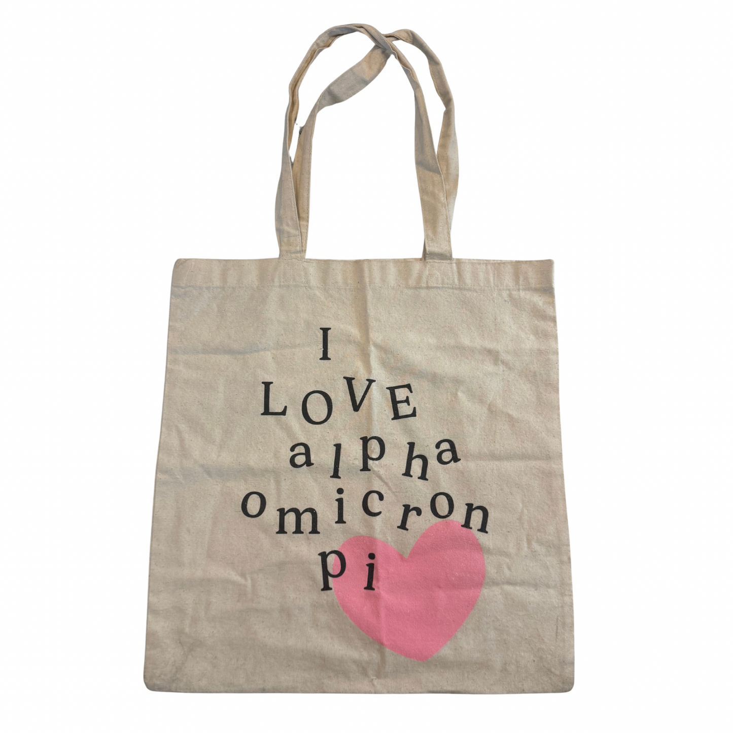I Love Alpha Omicron Pi Canvas Tote Bag