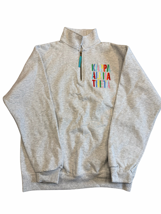 Kappa Alpha Theta Light Gray Pullover Sweatshirt Size M