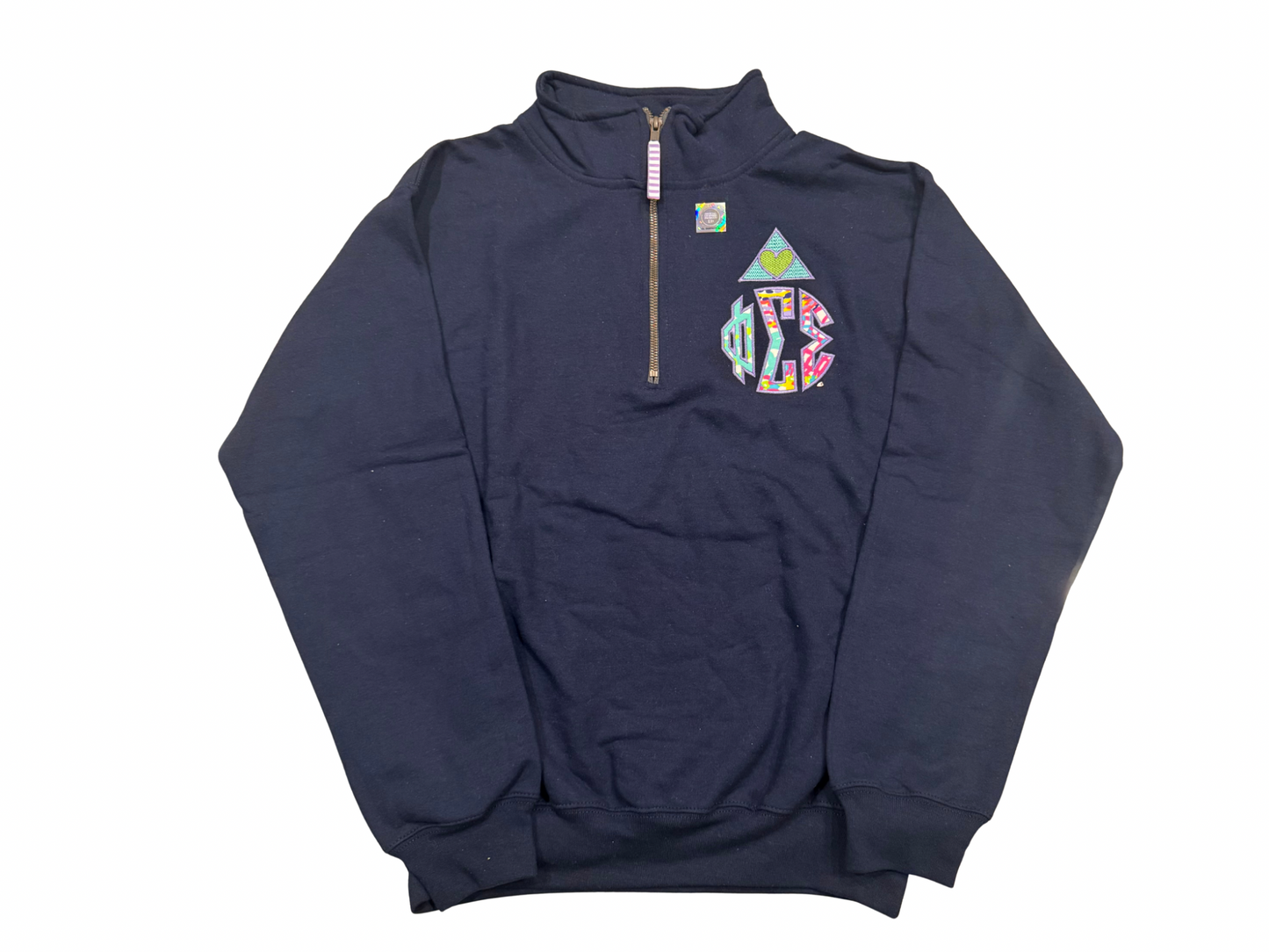 Phi Sigma Sigma Navy Blue Quarter Zip Pullover Size S