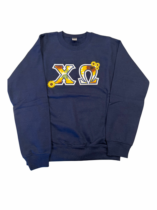 Chi Omega Navy Blue Sweatshirt Size S