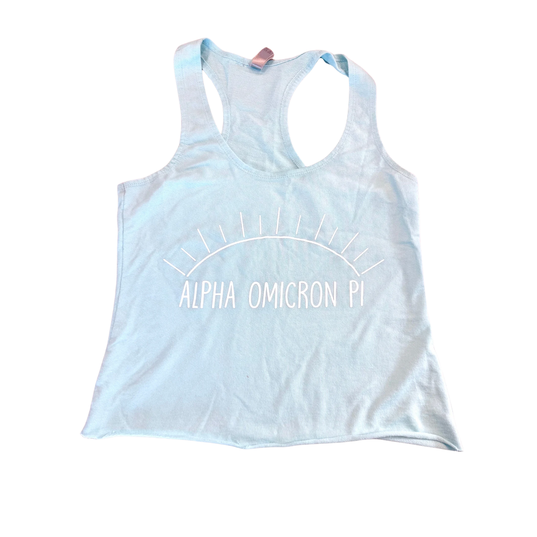 Alpha Omicron Pi Sunshine Racerback Tank Light Blue